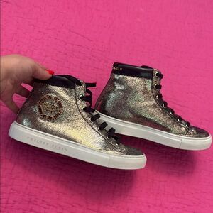 Philipp Plein women Gold High-Top Sneakers, US7